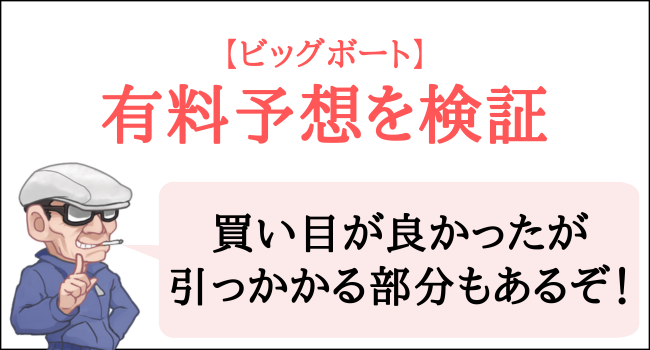 ビッグボートの有料予想を検証