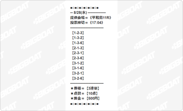 ビッグボートの8月28日の無料予想