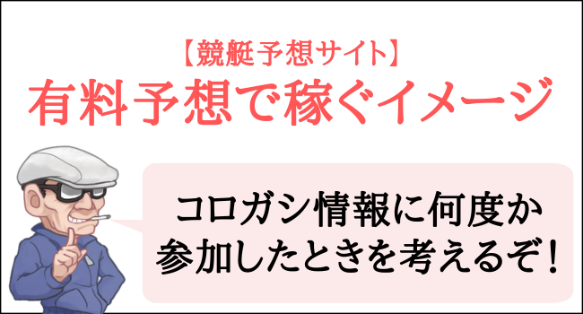 競艇予想サイトの有料予想で稼ぐイメージ