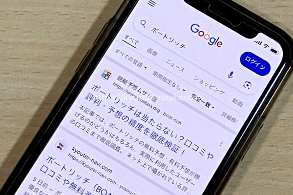 ボートリッチのGoogle検索画面