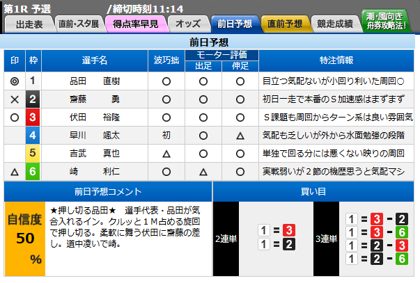 江戸川競艇場の特注情報