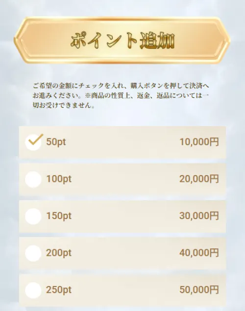 ボートヘブンのポイント購入
