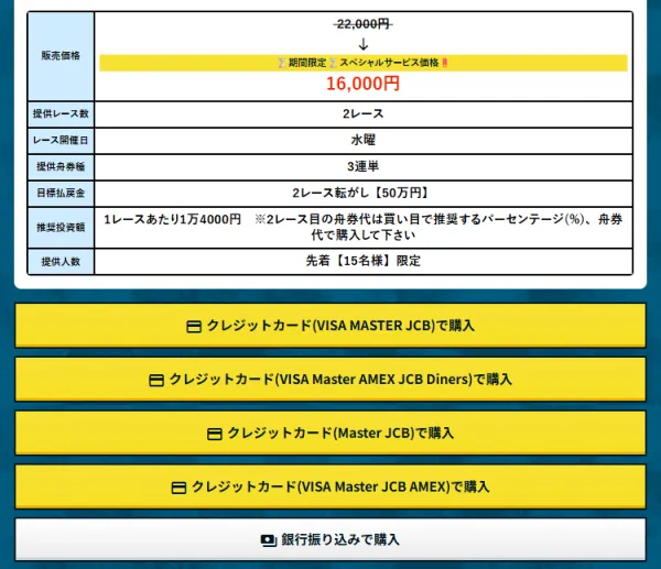幸せボートレースの購入画面