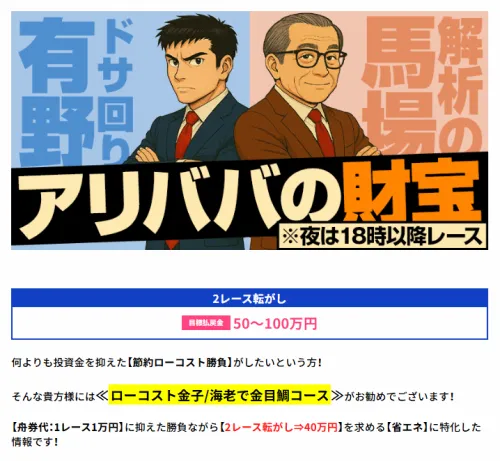 競艇アタルカのプラン説明のミス