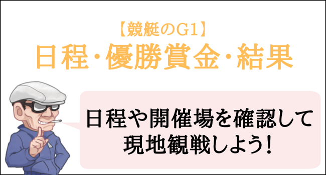 競艇のG1の2026年の日程・優勝賞金・結果の一覧