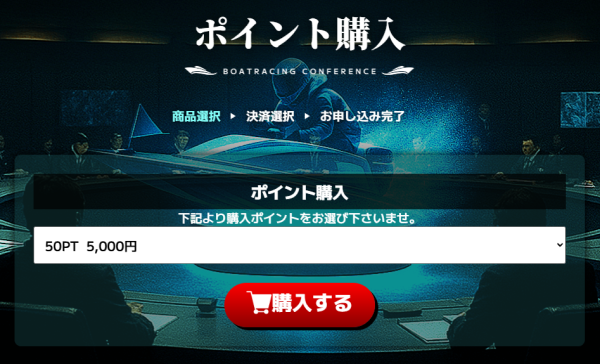 競艇会議のポイント購入