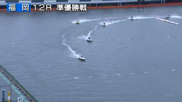 福岡12Rの最終周2マーク