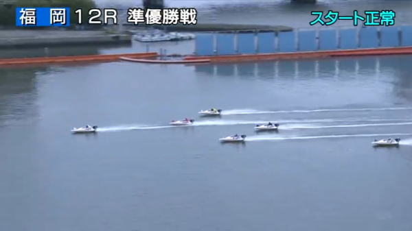 福岡12Rの1周目バック側