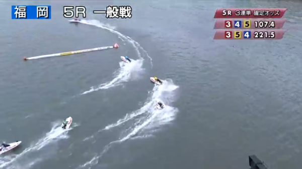 福岡5Rの3周目1マーク