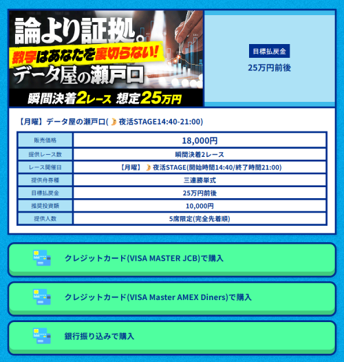 競艇ツカミトレの購入画面
