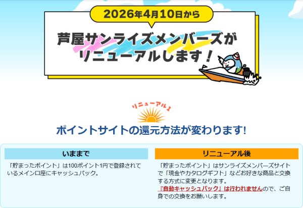 芦屋サンライズメンバーズのリニューアル