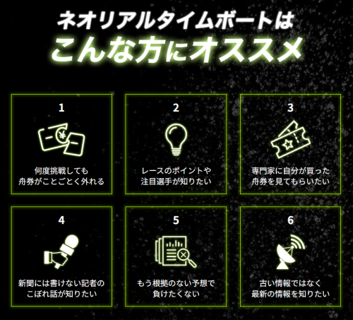ネオリアルタイムボートのおすすめ理由