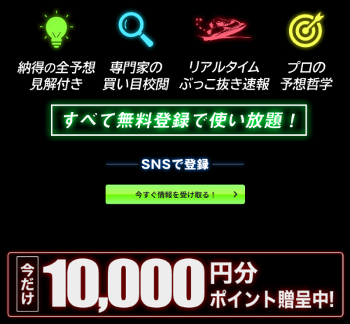 ネオリアルタイムボートの登録特典