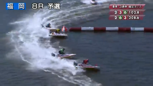福岡8Rの2周目2マーク