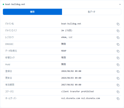 競艇ブルドッグのドメイン取得日
