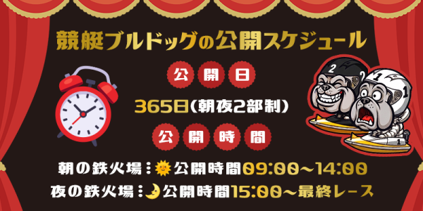 競艇ブルドッグの公開スケジュール