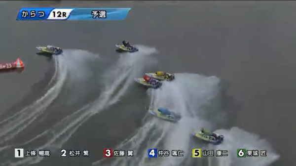 唐津12Rの1周目1マーク