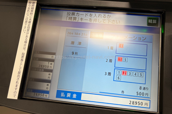 唐津9Rの払戻金