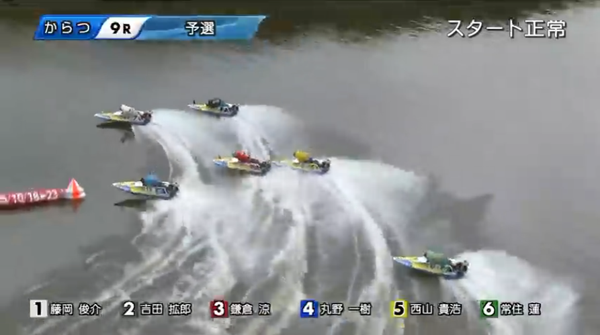 唐津9Rの1周目1マーク